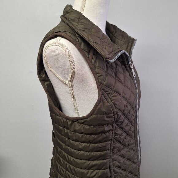 Marc‎ New York Quilted Vest Olive Green Full Zip Collar Fall Spring Womens Large - Picture 10 of 11